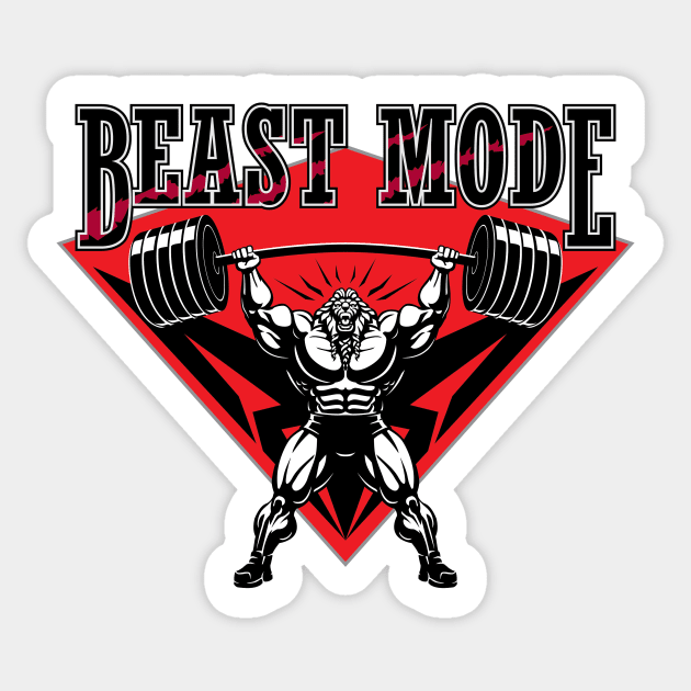 Beast Mode Work Out Sticker by ArtPunch